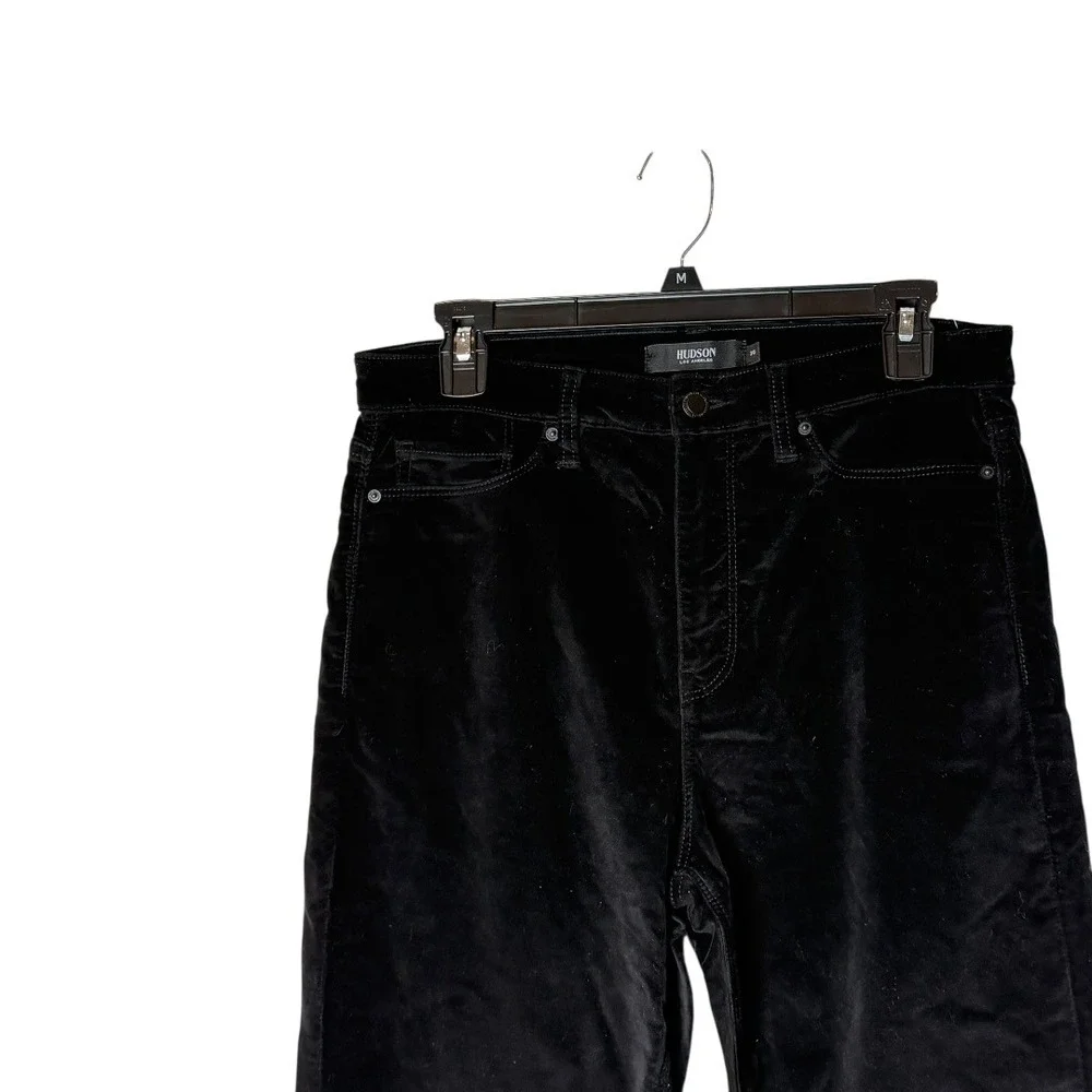 Hudson Pants Women‎ 30 Black Gray Ombre Holly High Rise Crop Flare Velvet NWT